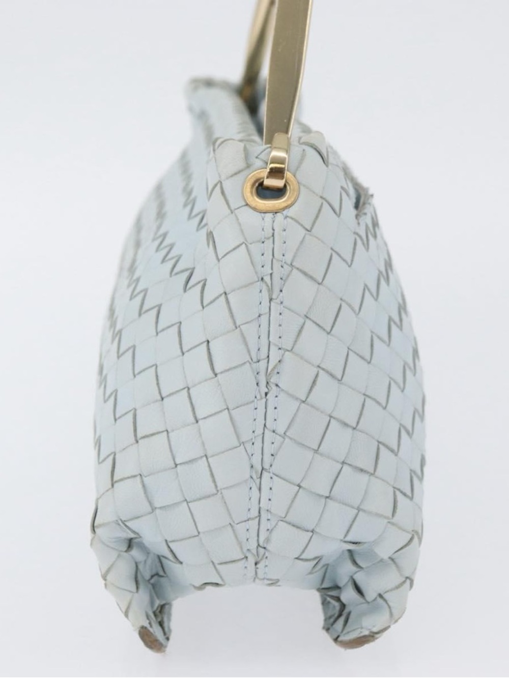 Bottega Veneta Woven Leather Light Blue and Gold Shoulder Bag w/dust bag and COA - Picture 8 of 8